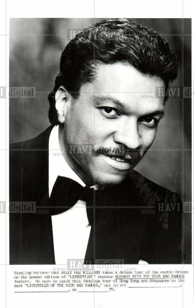 1986 Press Photo Billy Dee Williams actor - Historic Images