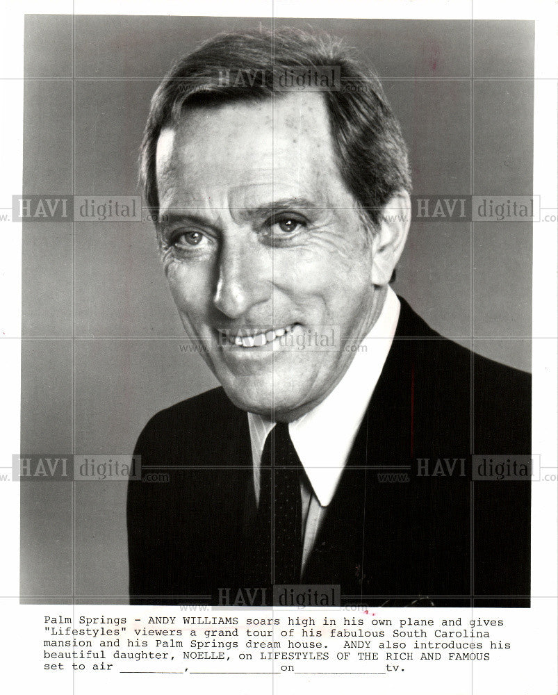 1984 Press Photo Andy Williams Lifestyles Rich Famous - Historic Images