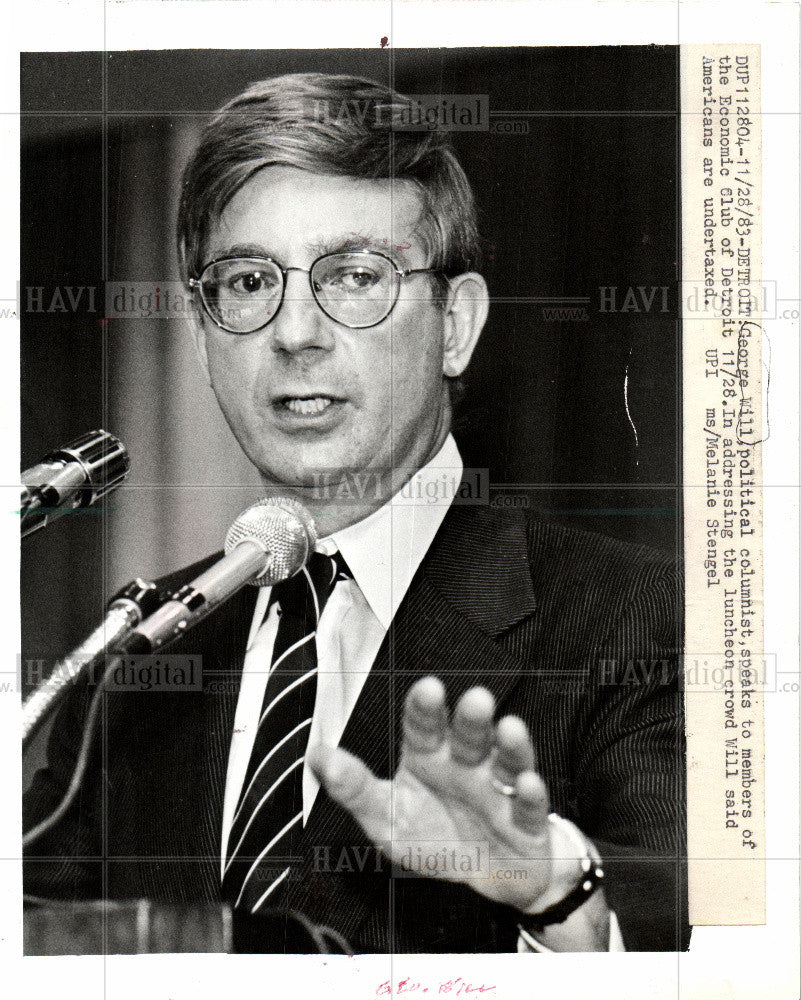 1983 Press Photo George Will - Historic Images