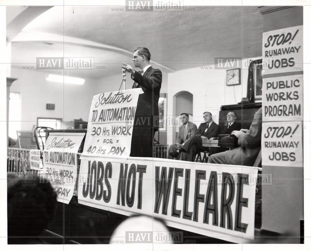 1956 Press Photo Governor Williams Dodge Local Rally - Historic Images