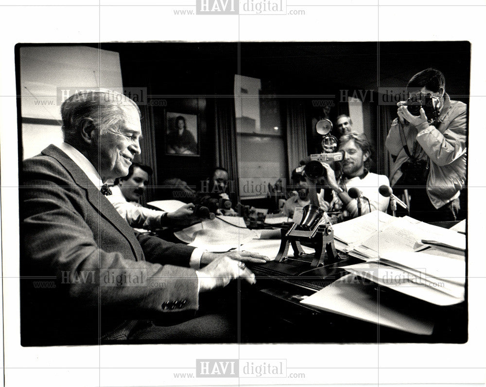 1986 Press Photo G Mennen Williams Michigan Politician - Historic Images