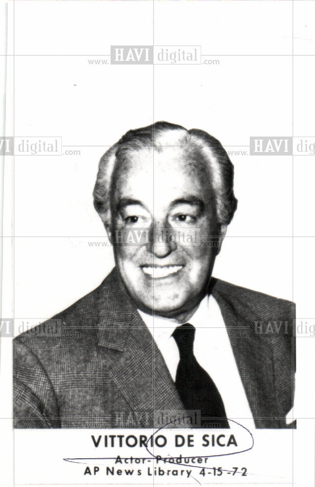 1972 Press Photo Vittorio De Sica - Italian Director - Historic Images