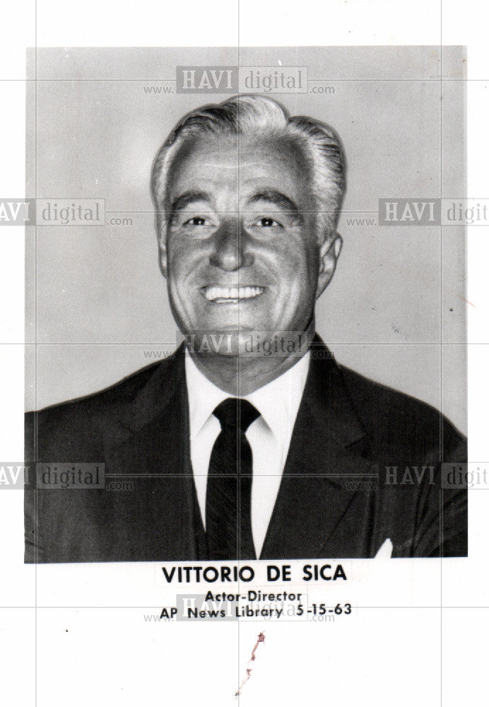 1963 Press Photo Vittorio De Sica director actor - Historic Images