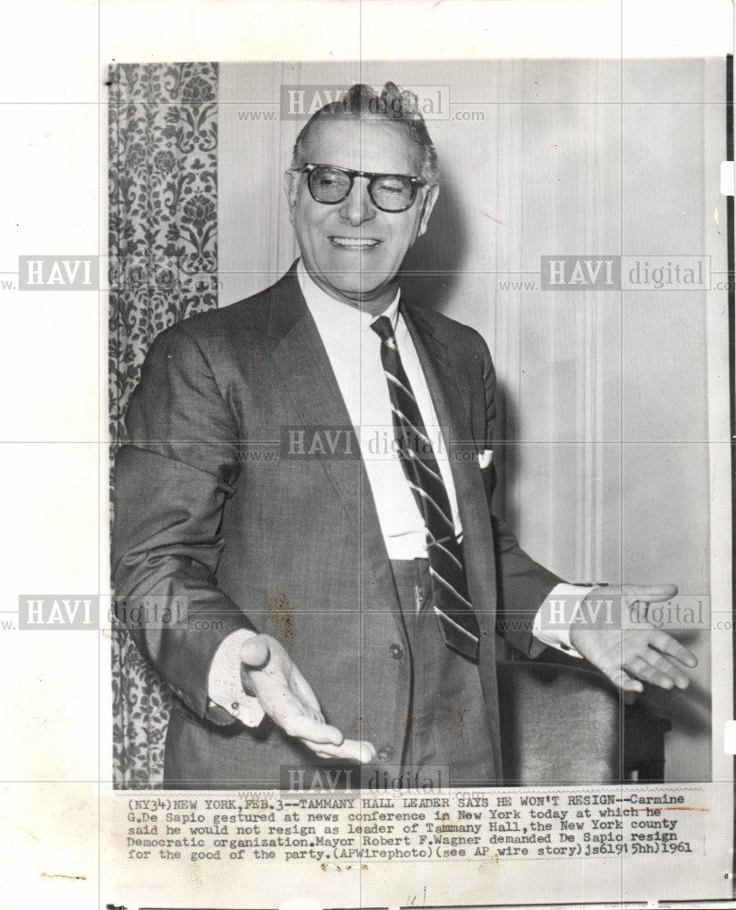 1972 Press Photo Carmine Gerard DeSapio politics - Historic Images