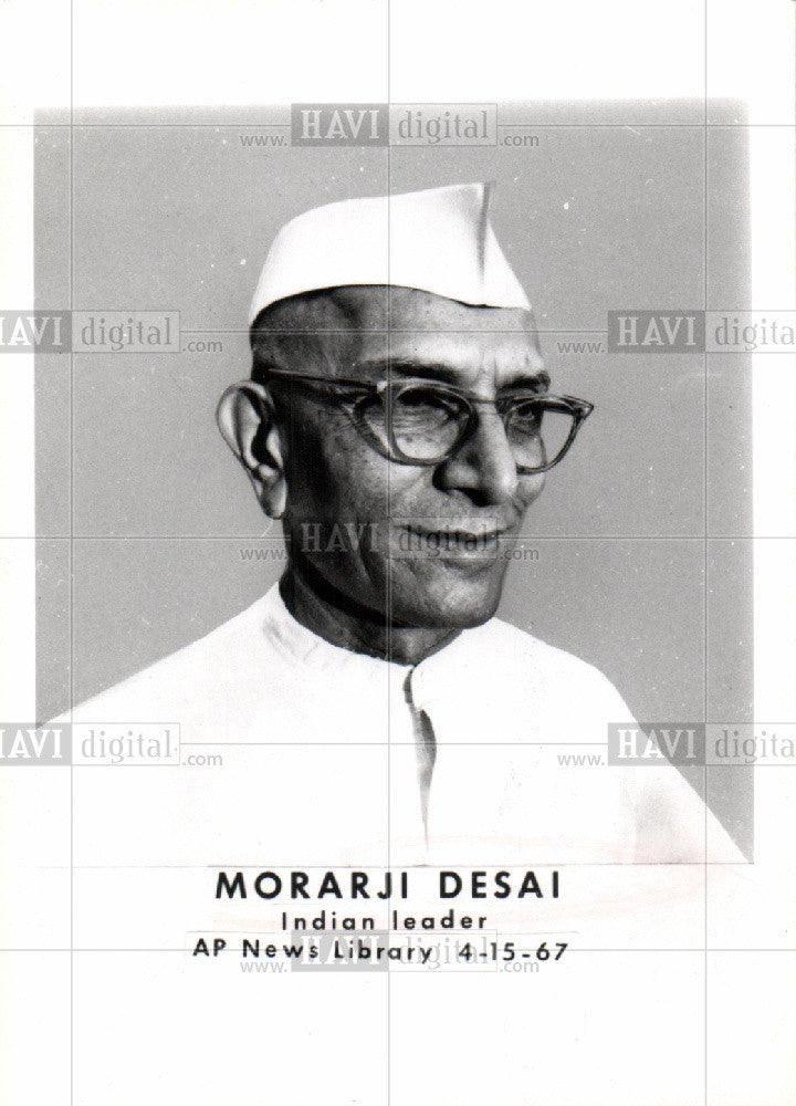 1967 Press Photo morarji desai prime minister india - Historic Images