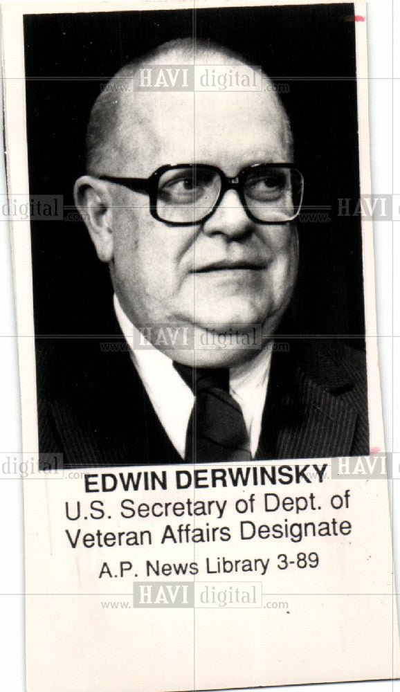 1989 Press Photo Edwin Derwinsky U.S. Secretary - Historic Images