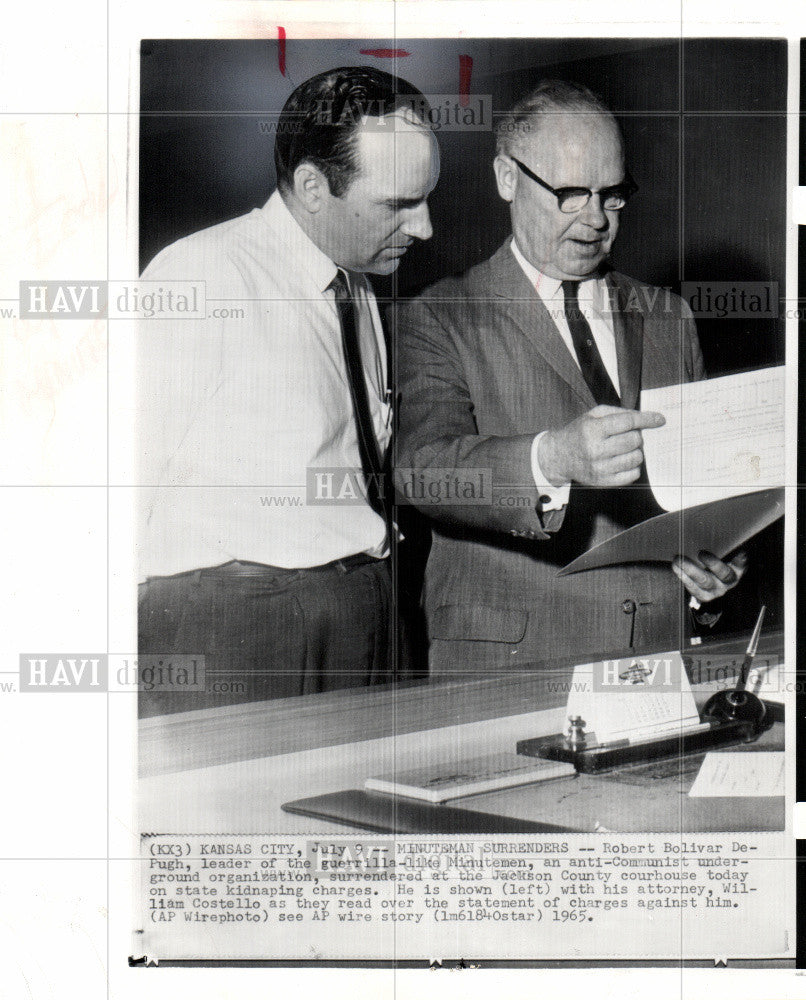 1965 Press Photo Robert Bolivar DePugh Minutemen Court - Historic Images