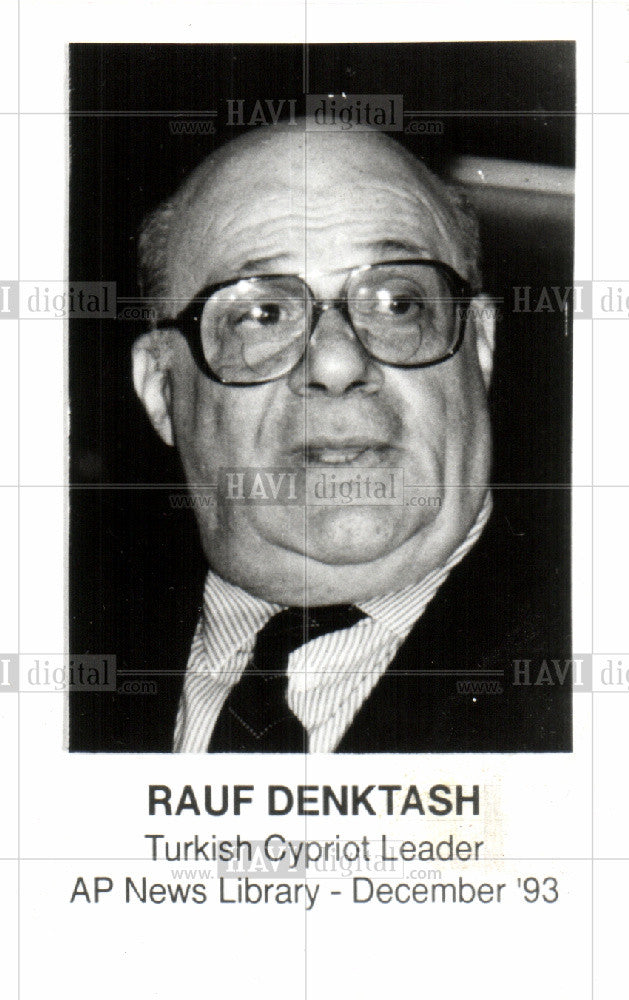 1993 Press Photo Rauf Denktash Turkish Cypriot Leader - Historic Images