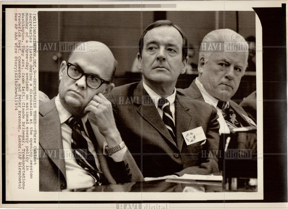 1974 Press Photo Cabinet secretaries energy policy - Historic Images