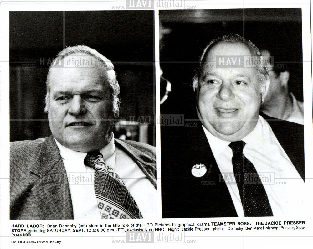 1992 Press Photo Brian Dennehy Jackie Presser teamster - Historic Images