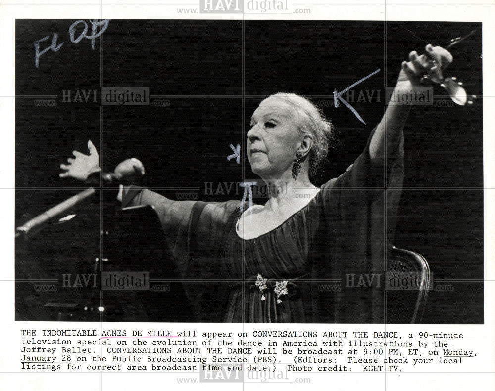 1960 Press Photo Agnes De Mille,America,dance,ballet - Historic Images