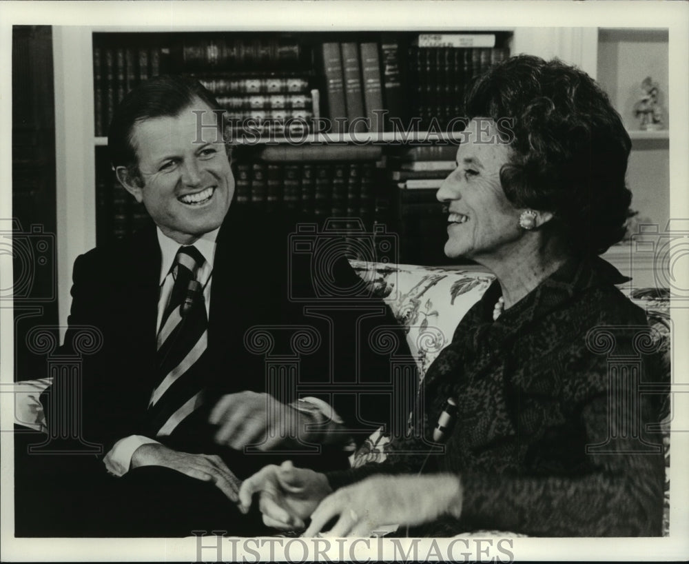 1974 Press Photo Senator Edward Kennedy, Rose Kennedy &quot;JFK -A Time to Remember&quot; - Historic Images