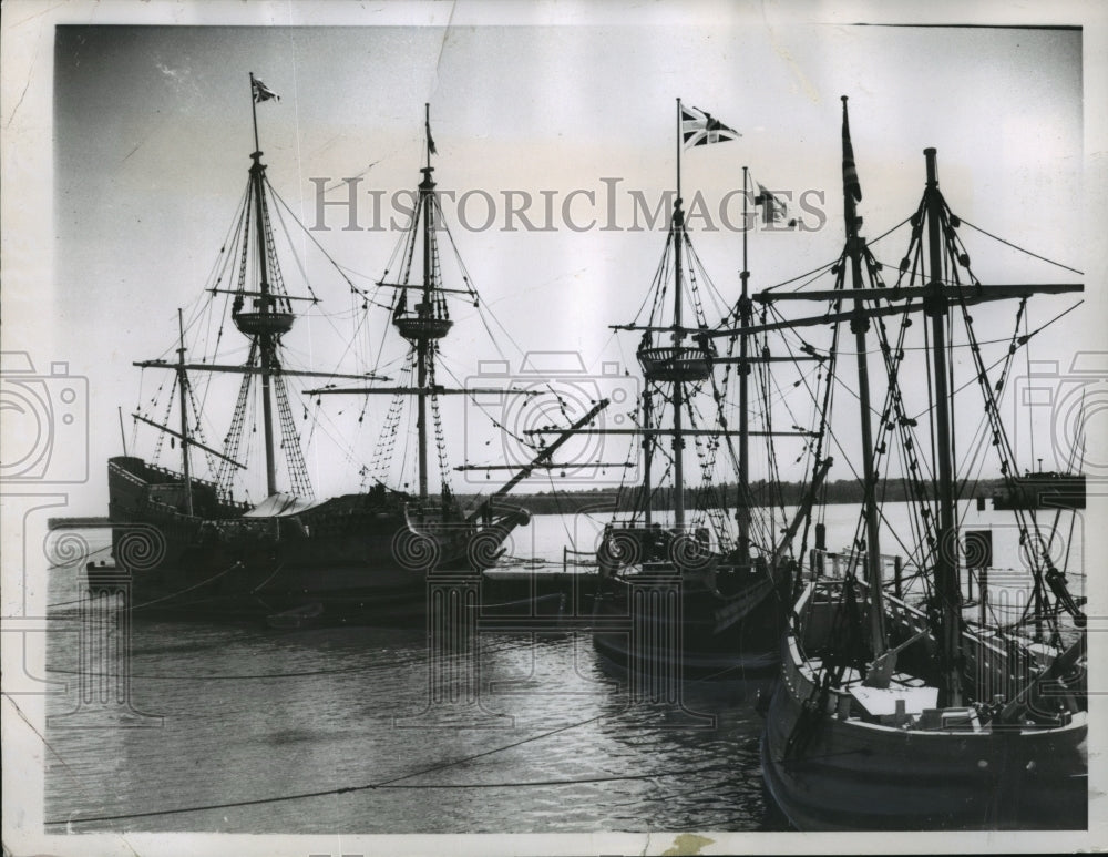 1959 Press Photo Jamestown, Virginia Original English Settlers&#39; Ships - Historic Images