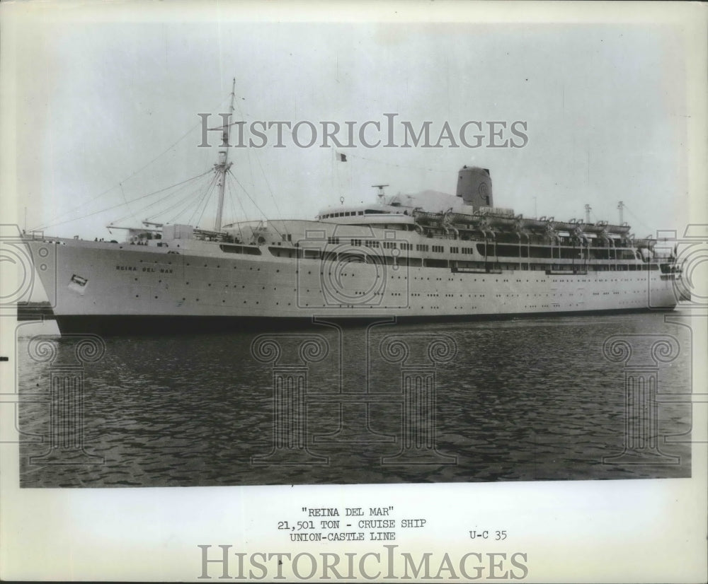 Press Photo Union Castle Line Cruise Shop "Reina del Mar" - Historic Images