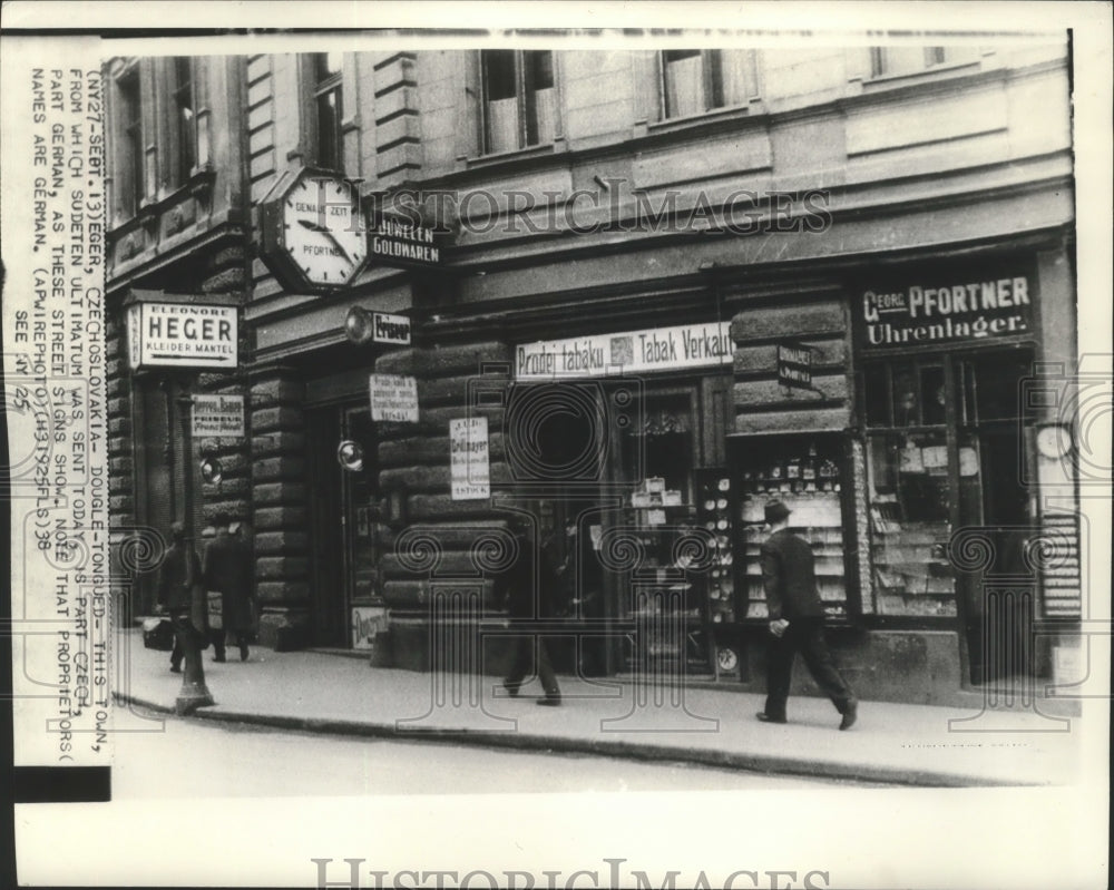 1938 Press Photo Eger, Czechoslovakia Streets - Historic Images