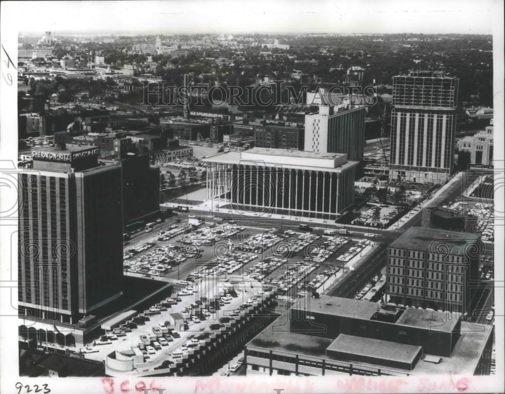 1966 Press Photo Minneapolis, Minnesota Gateway Center Aerial View - Historic Images