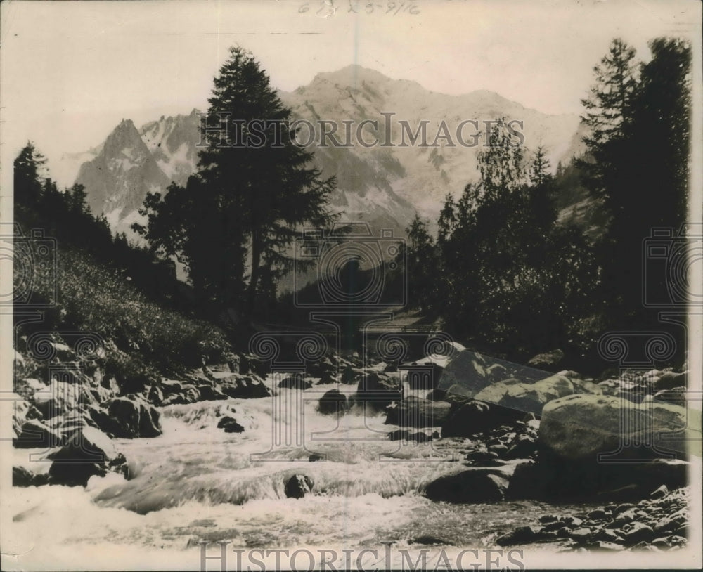 1920 Press Photo Mont Blanc, Italy Avalanche - Historic Images