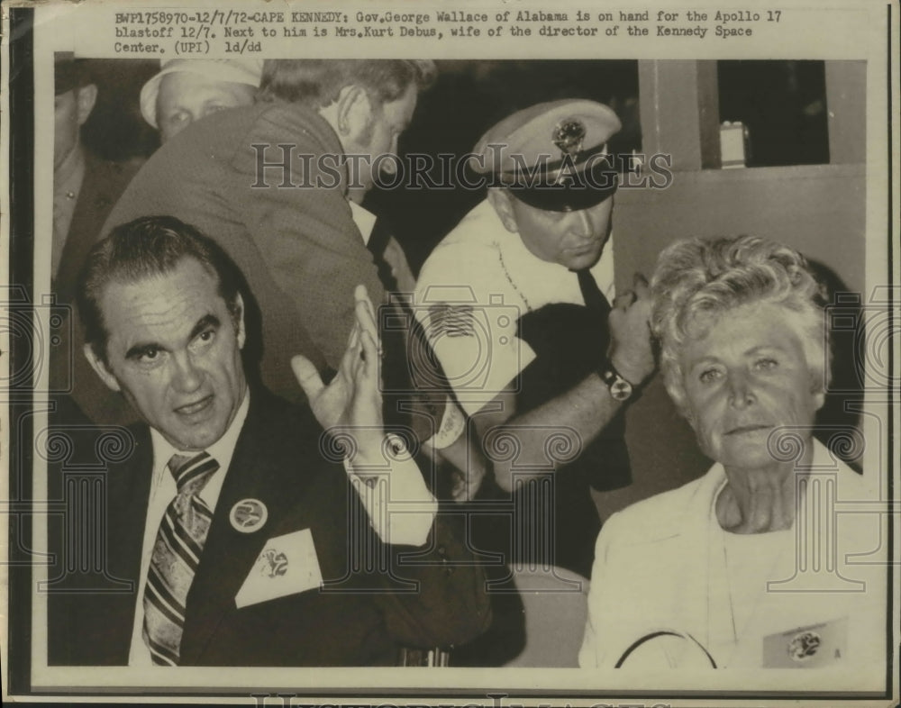 1972 Press Photo Governor George Wallace at Apollo 17 Launch, Kennedy Center - Historic Images