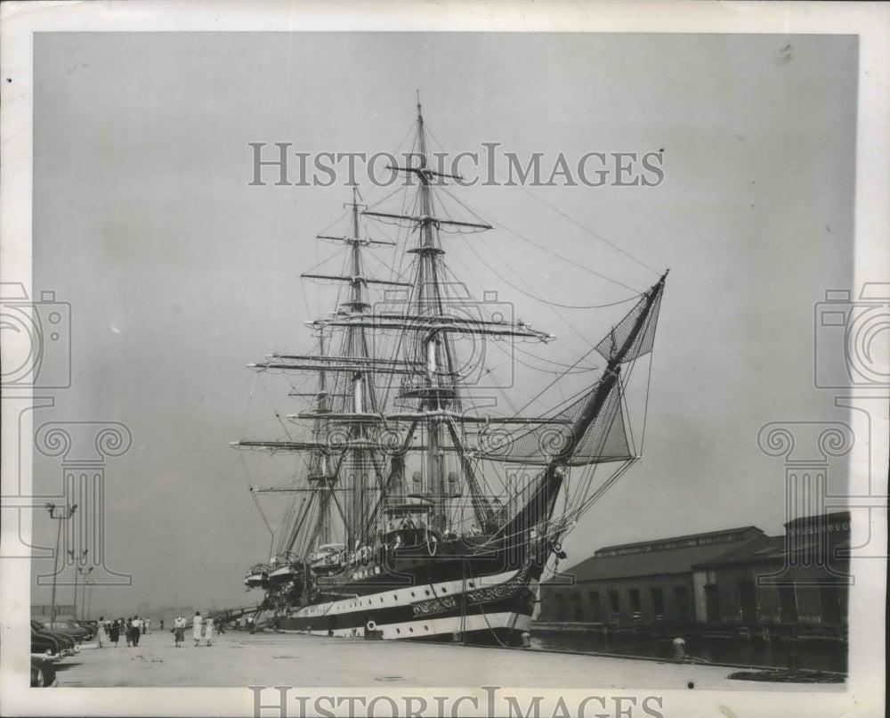 1951 Press Photo Amerigo Vespucci in Pier 26, Hudson River, New York - Historic Images