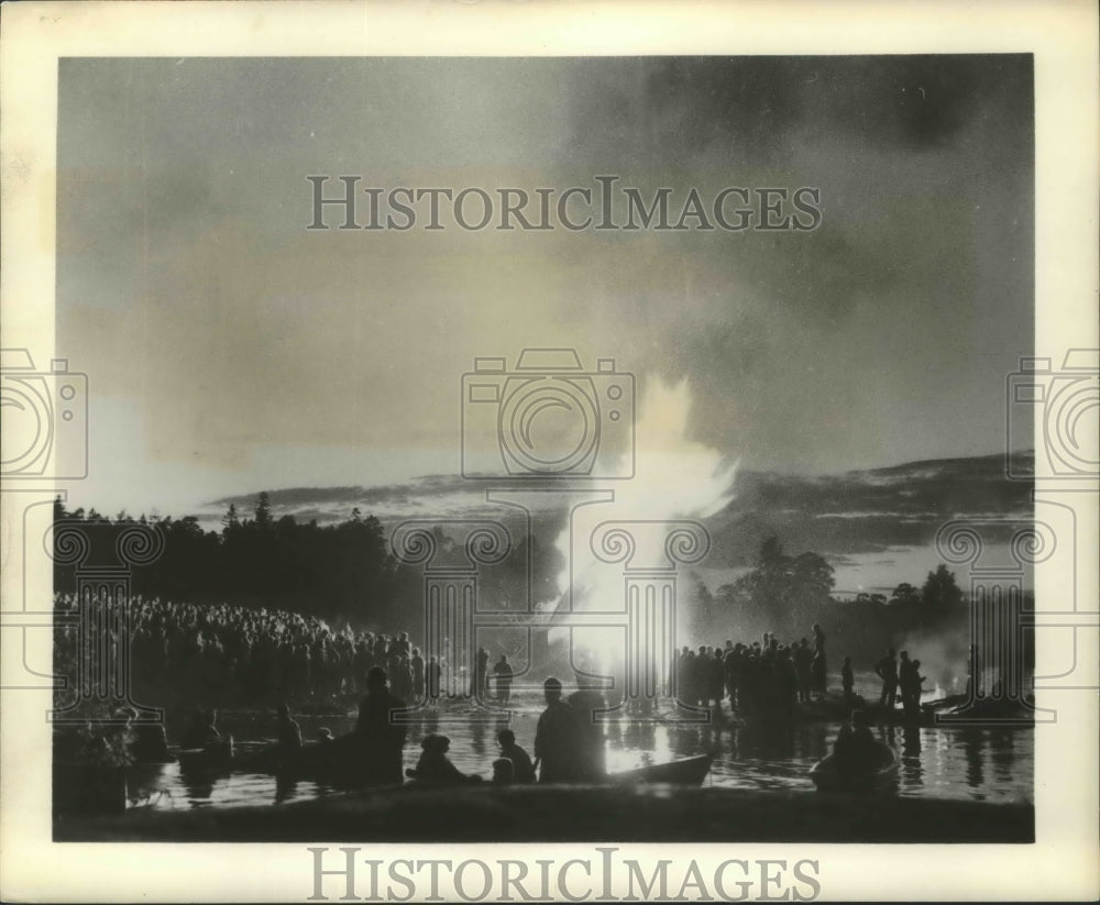 Press Photo Midsummer Night Bonfire, Finland - Historic Images