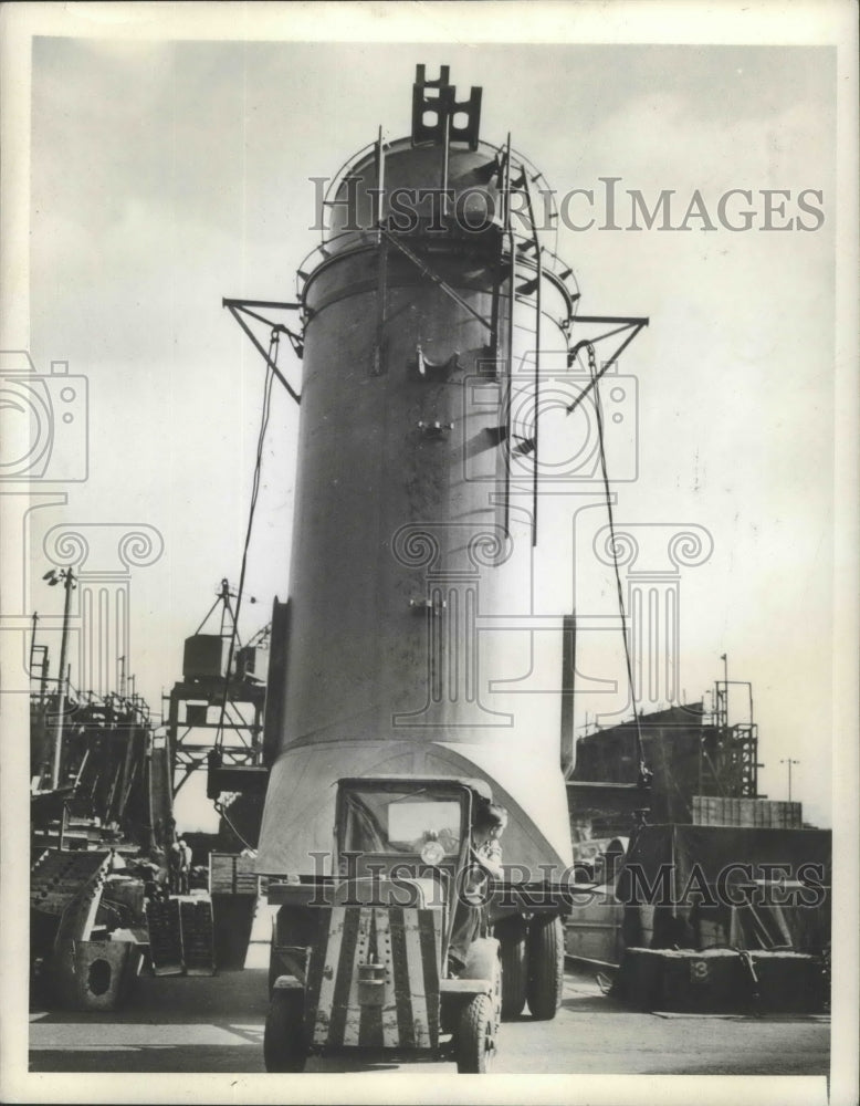 1943 Press Photo Seattle-Tacoma Shipyards &quot;Smokie Joe&quot; Funnel, Washington - Historic Images