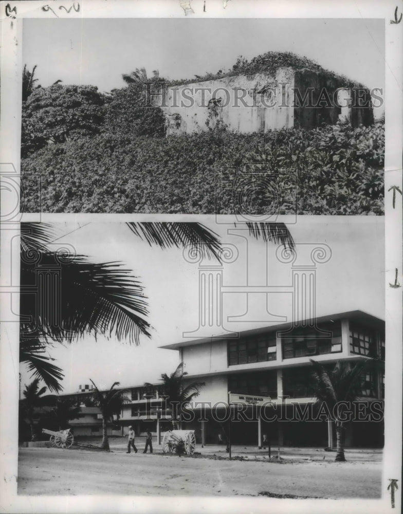 1954 Press Photo Kwajalein, Marshall Islands Buildings - ftx02560-Historic Images