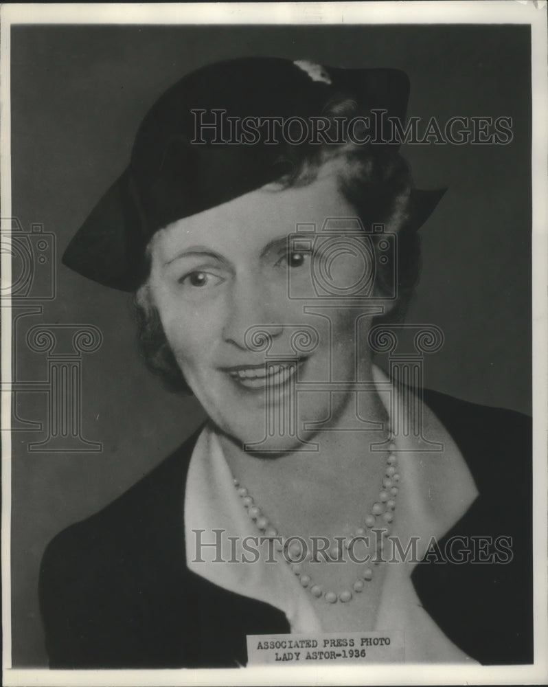 1936 Press Photo Lady Nancy Astor of England - Historic Images