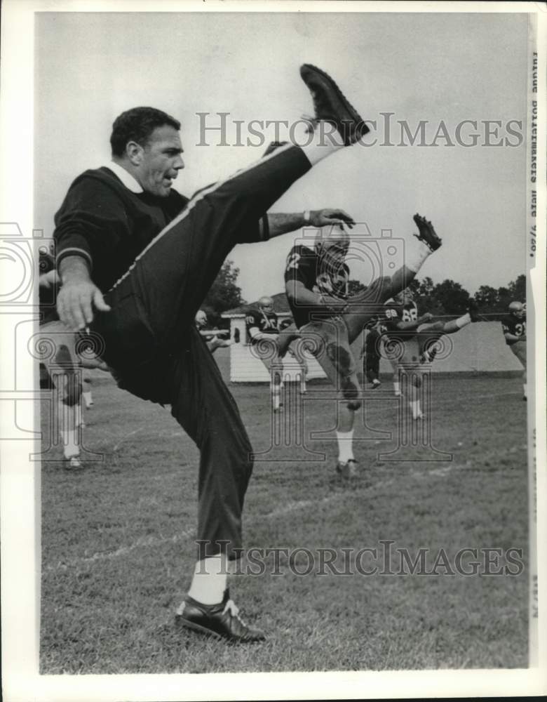 1968 South Bend, Ind: Coach Ara Parseghian Leads Team in Exercises-Historic Images