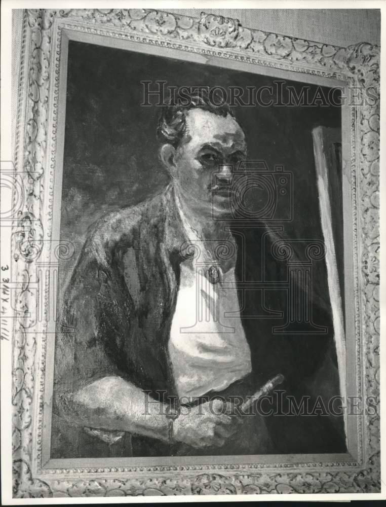 1961 Press Photo Self-portrait of painter Edward Robinson painted by himself - Historic Images