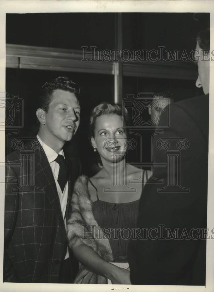 1953 Press Photo Marilyn Erskine with her date Donald O&#39;Connor in Hollywood - Historic Images