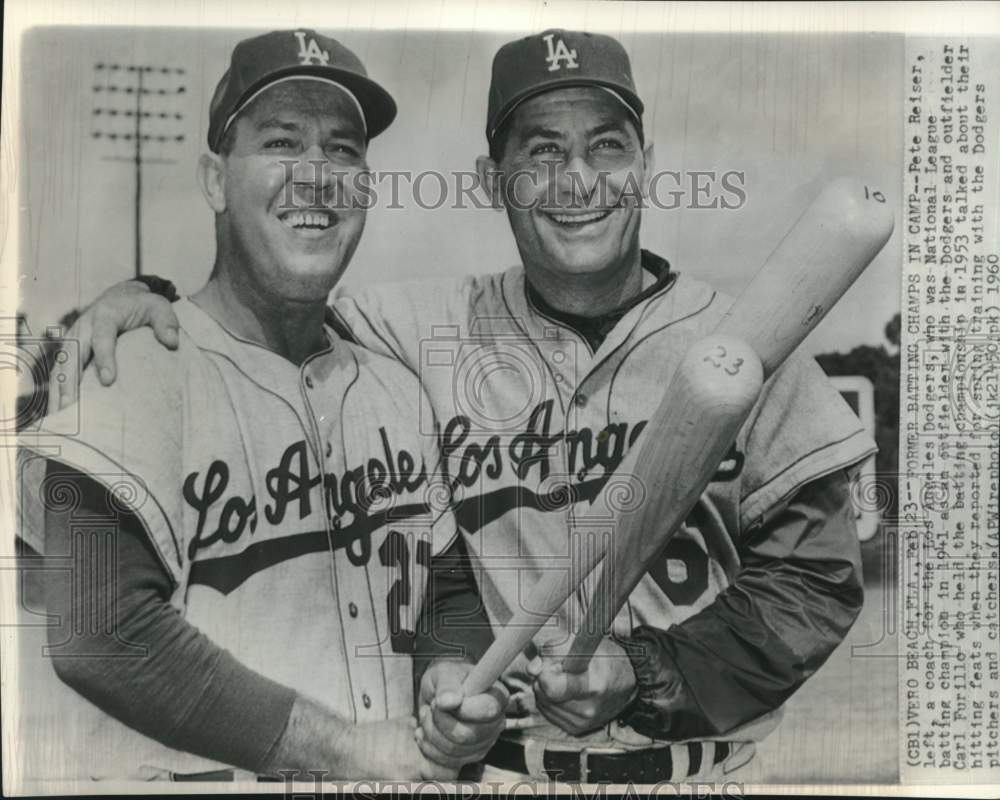 1960 Dodgers Coach Pete Reiser and Outfielder Carl Furillo-Historic Images