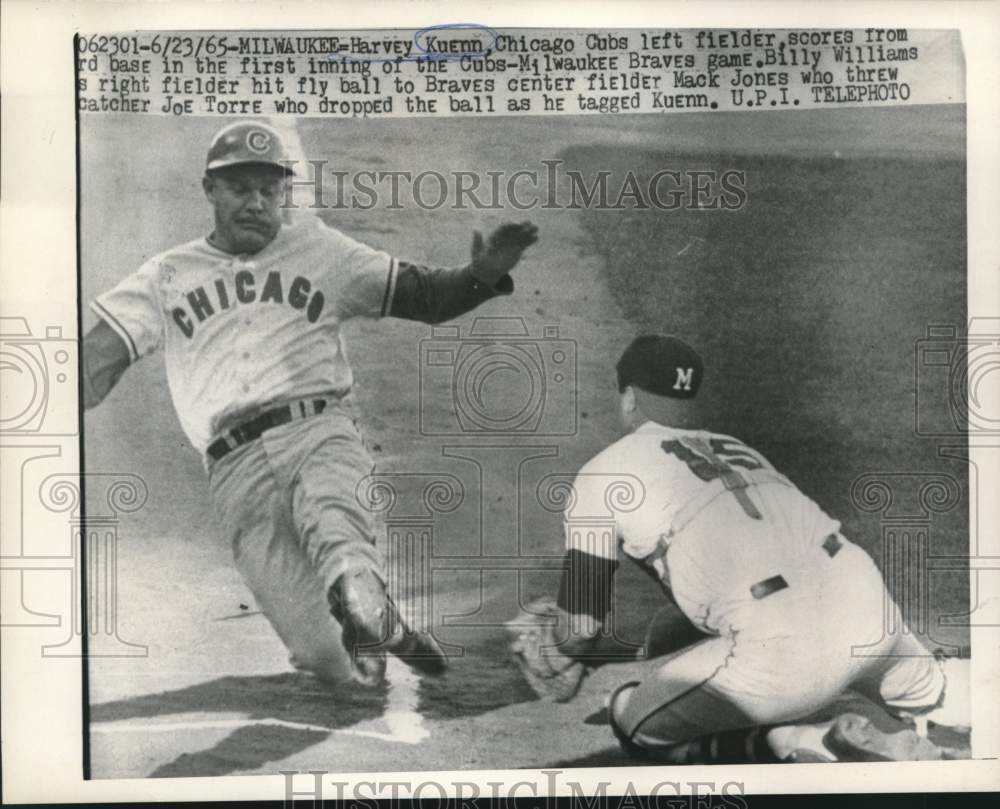 1965 Press Photo Milwaukee: Scene From Cubs-Milwaukee Braves Game in Milwaukee - Historic Images