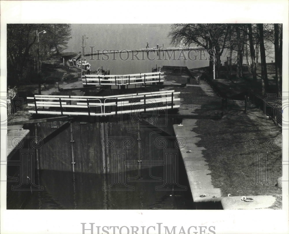 1982 Press Photo Gota Canal, Sweden Wooden Locks - Historic Images