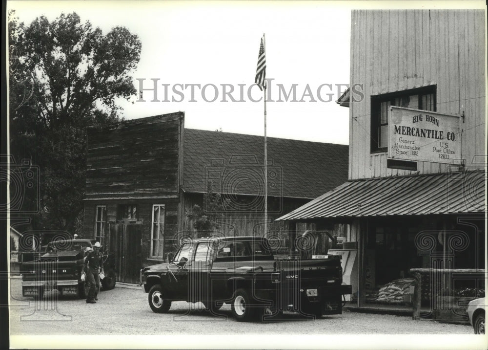 1984 Recent View of Main Street of Big Horn Wyoming Population 217 - Historic Images