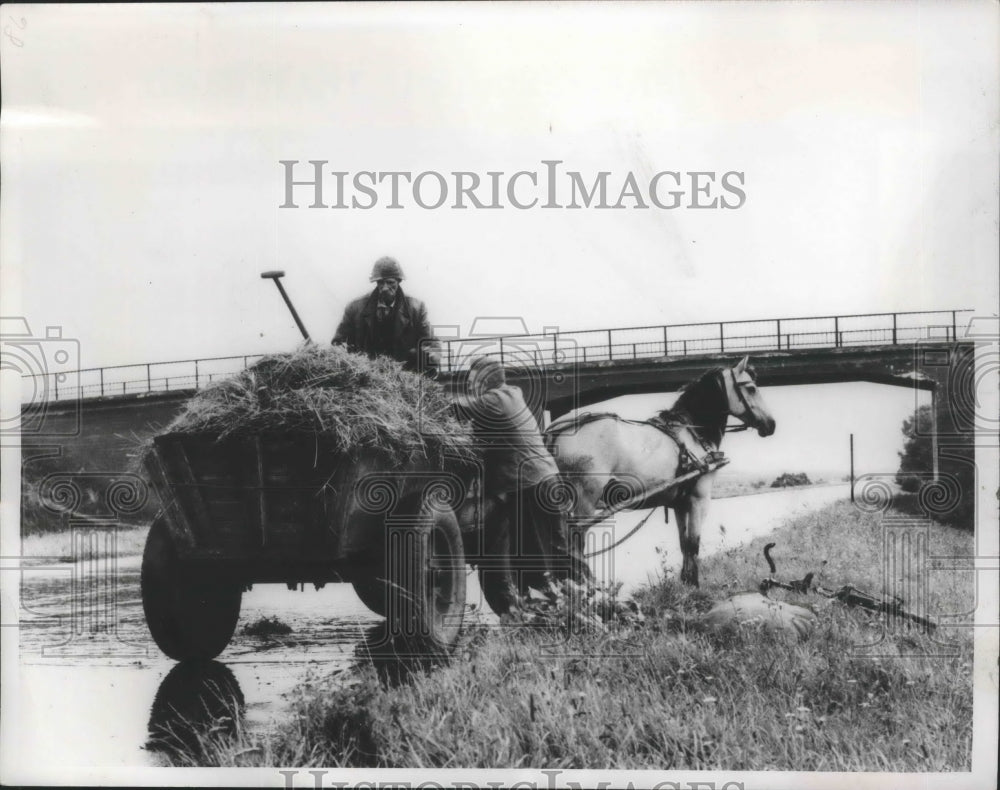 1964 Press Photo Polish Farm Wagon on Highway - Historic Images