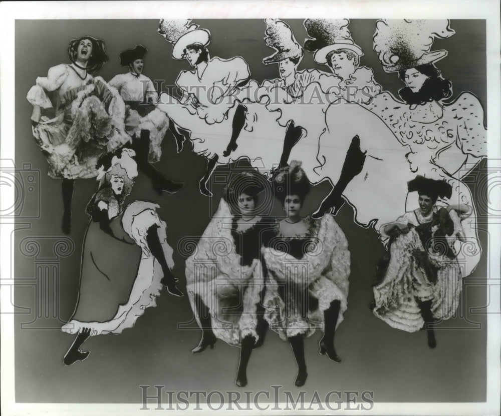 1997 Press Photo Can-Can Girls for &quot;Orpheus in Hell&quot; Opera - Historic Images