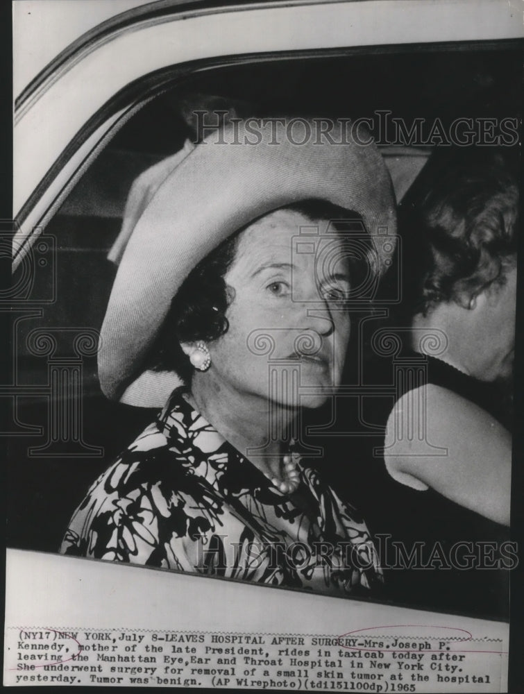 1965 Mrs Joseph P Kennedy Rides in Taxicab After Tumor Removal - Historic Images