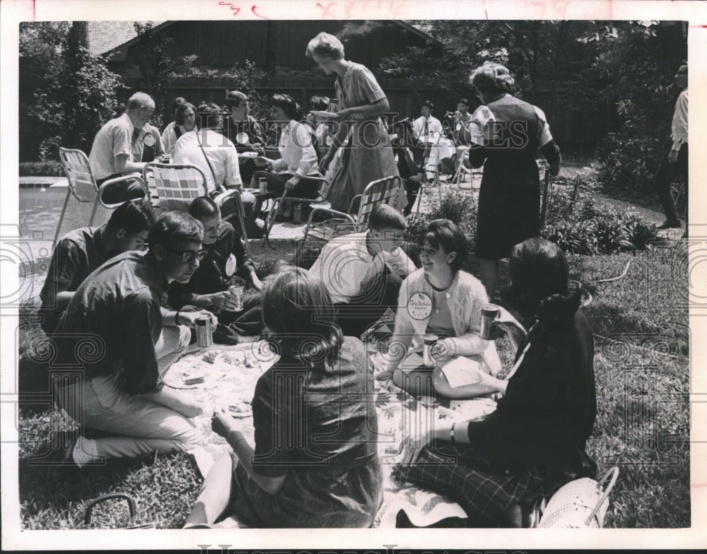 1964 Press Photo Exchange Students of American Field Service, Houston Gathering - Historic Images