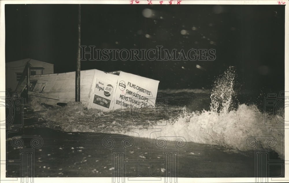 1957 Press Photo Destruction in Cameron, Louisiana, Hurricane Audrey-Historic Images