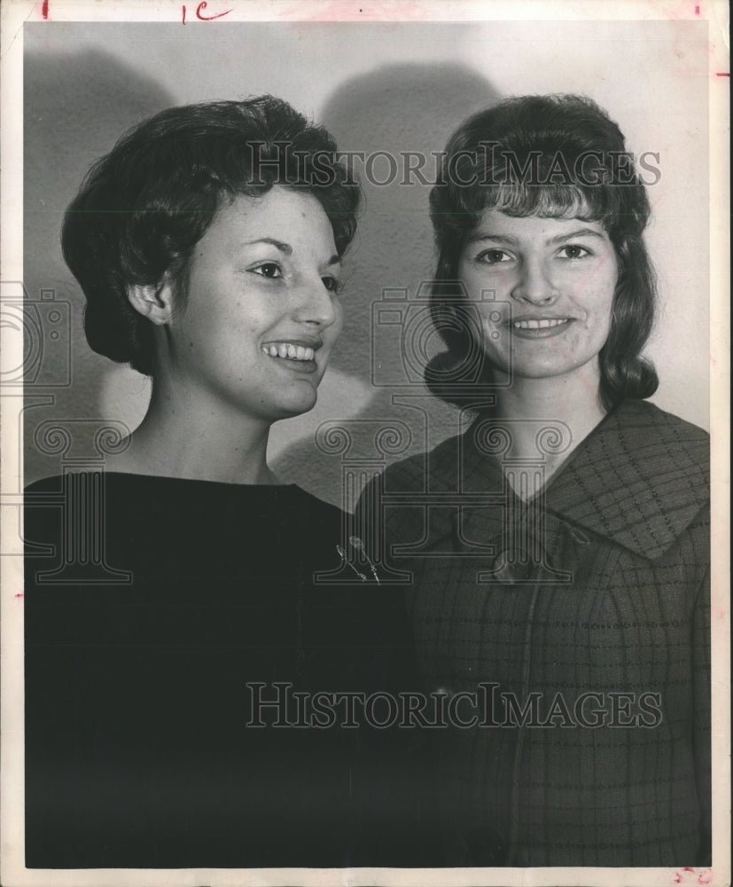 1962 Press Photo Charlotte Langley, Alice Faye, Houston Channelview High School-Historic Images