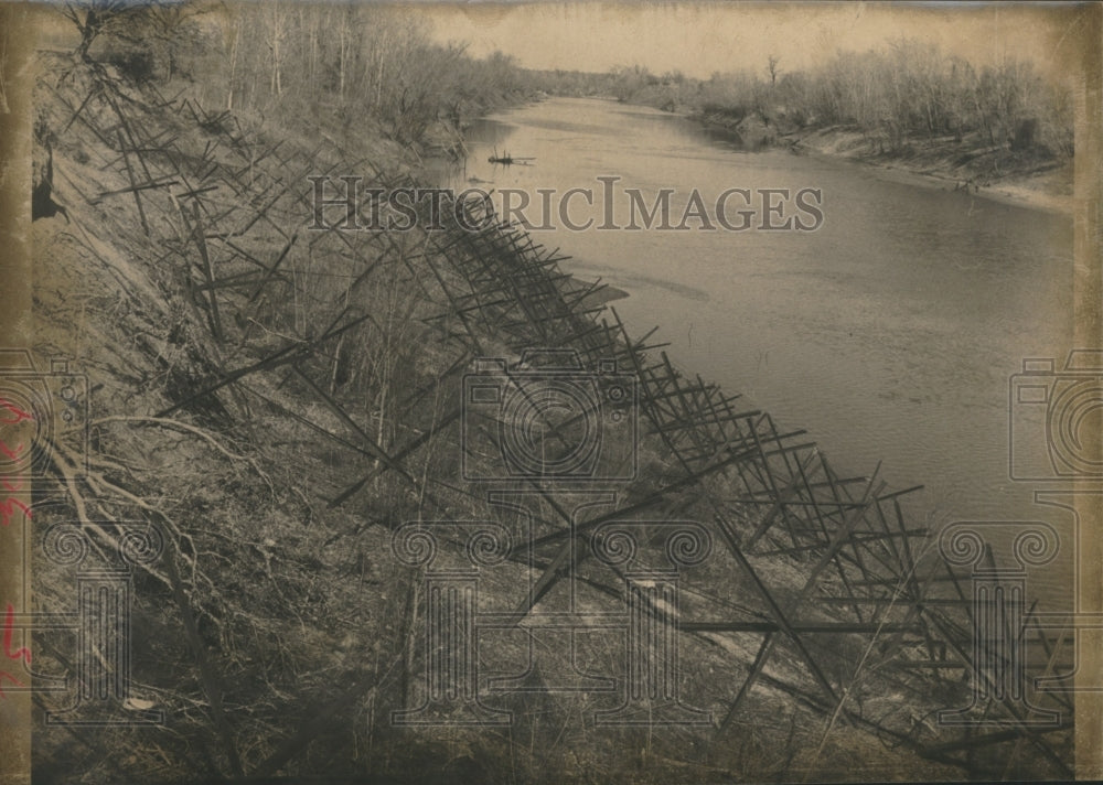 1964 Press Photo Jack Jetties along the Brazos River, Texas - hca12195-Historic Images