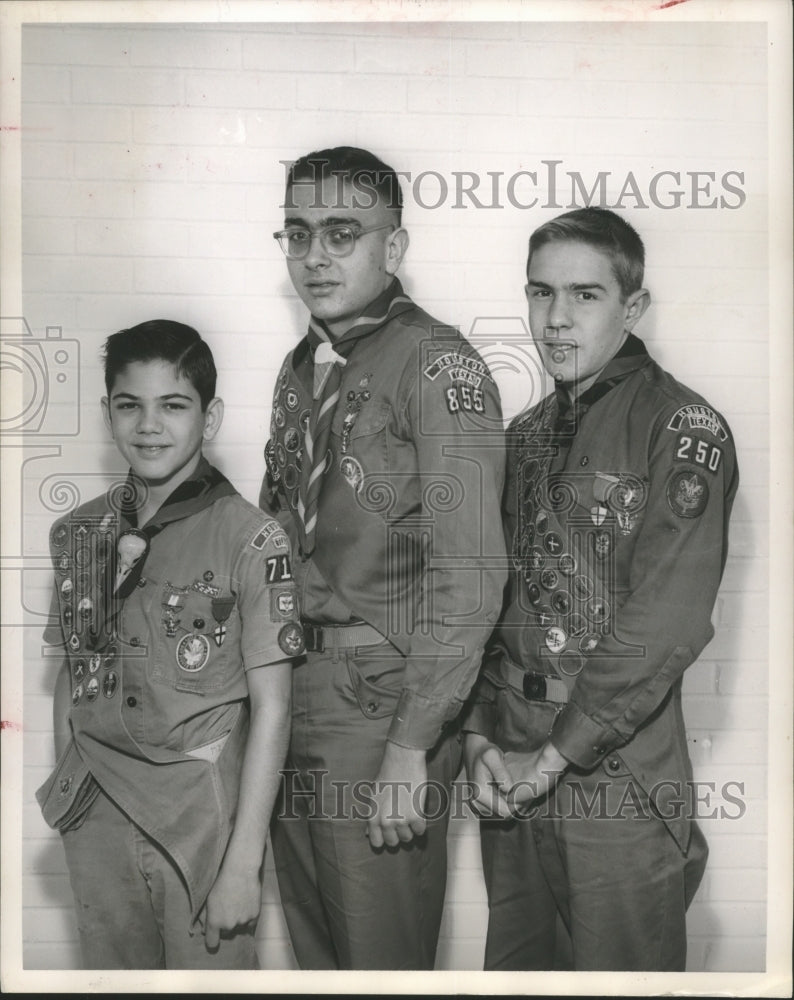 1962 Press Photo Michael Stauffner, Thomas Jelson, James Willis, Eagle Scouts - Historic Images