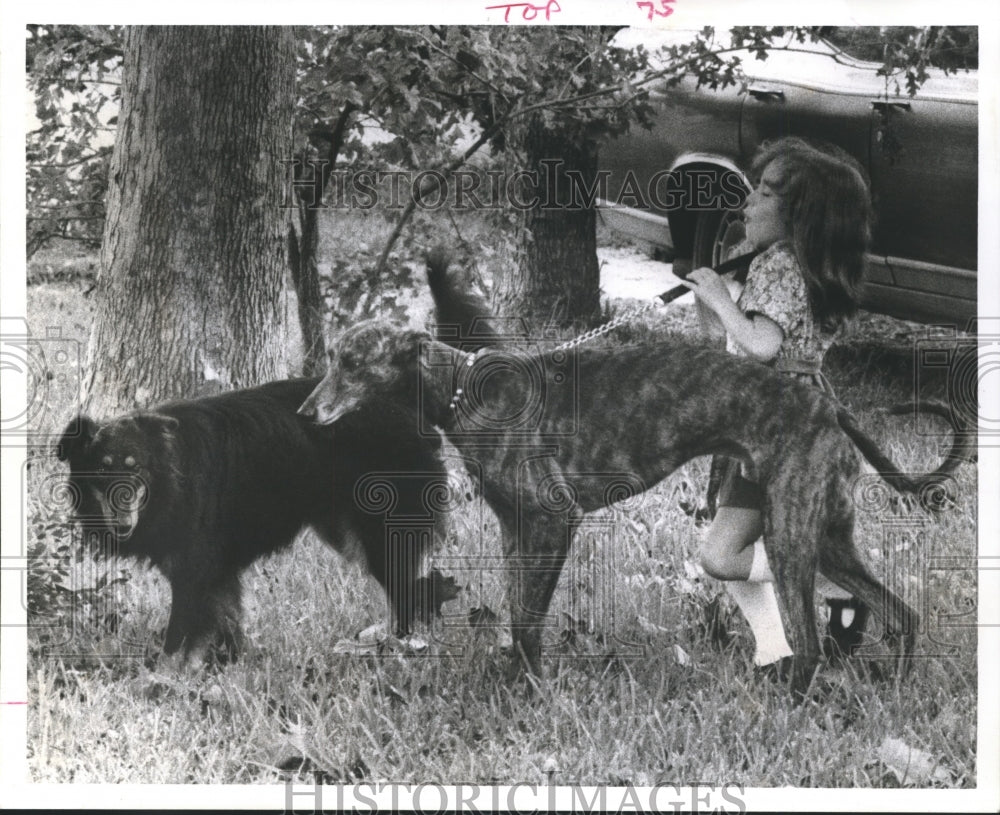 1976 Press Photo Elizabeth Wood &amp; Dogs of Citizens for Animal Protection. - Historic Images