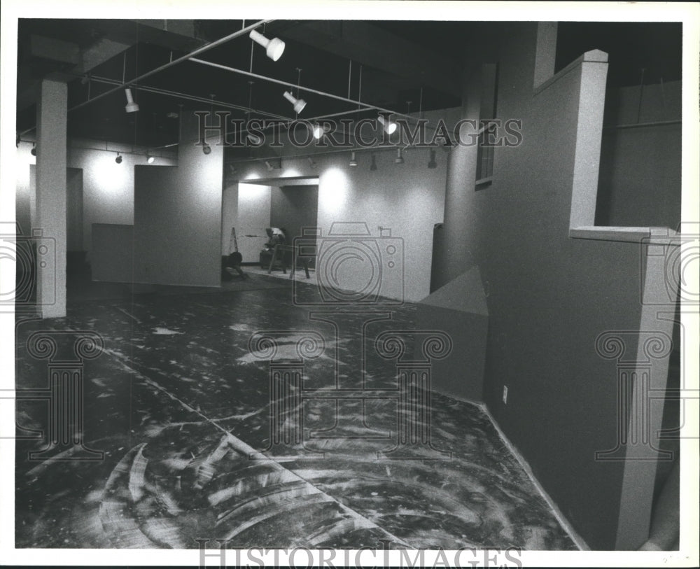 1985 Press Photo Construction of Kidtechnics room, Children&#39;s Museum of Houston - Historic Images