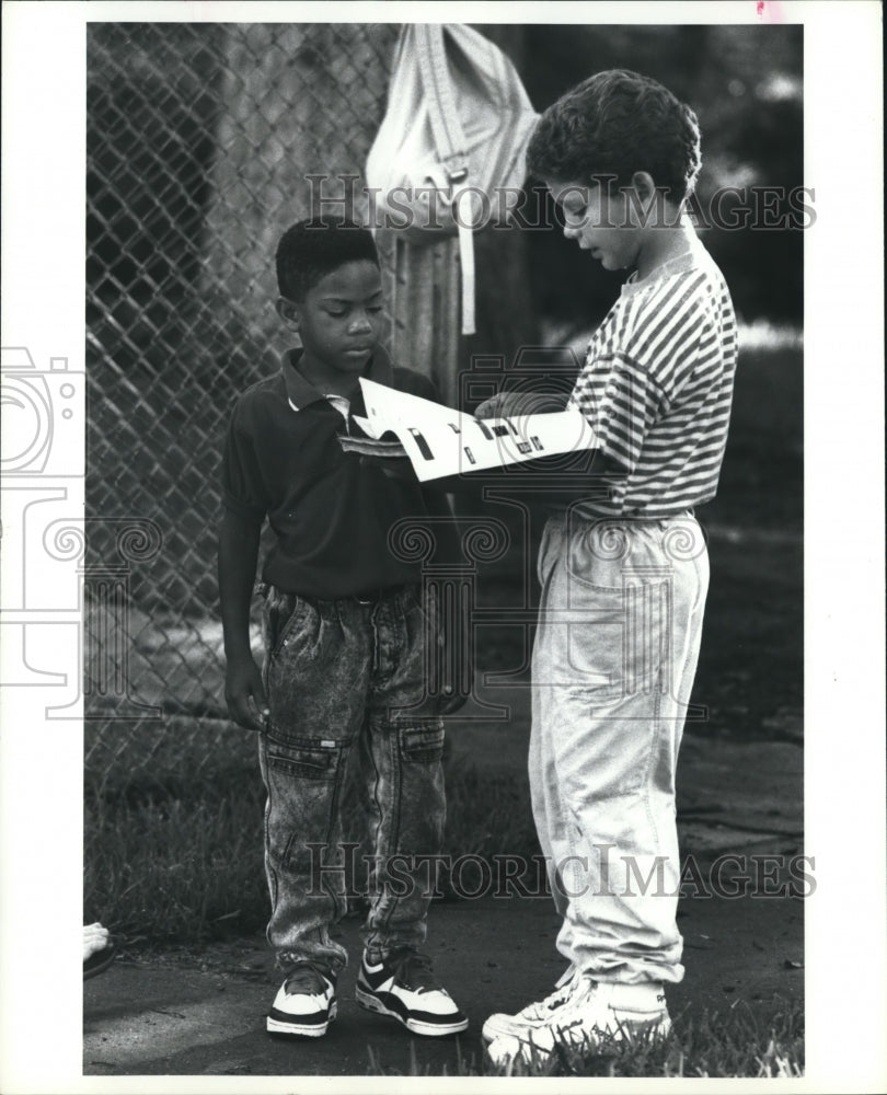 1990 Johnny Jackson & Justin Galbraith Model School Clothing. - Historic Images