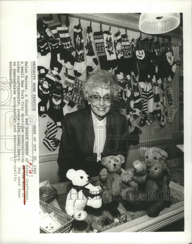 1988 Helen Warner at Elder Craftsman New York City Boutique - Historic Images