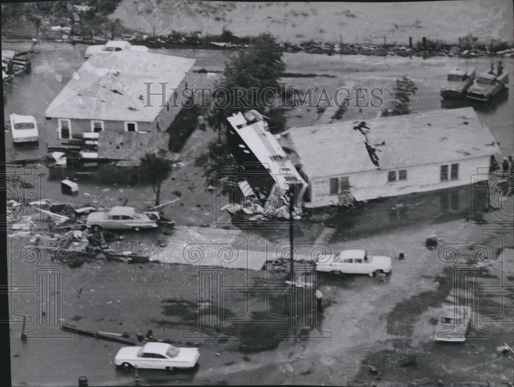 1962 Press Photo Damage Cause by Tornado in Cameron, Louisiana. - hca15238- Historic Images