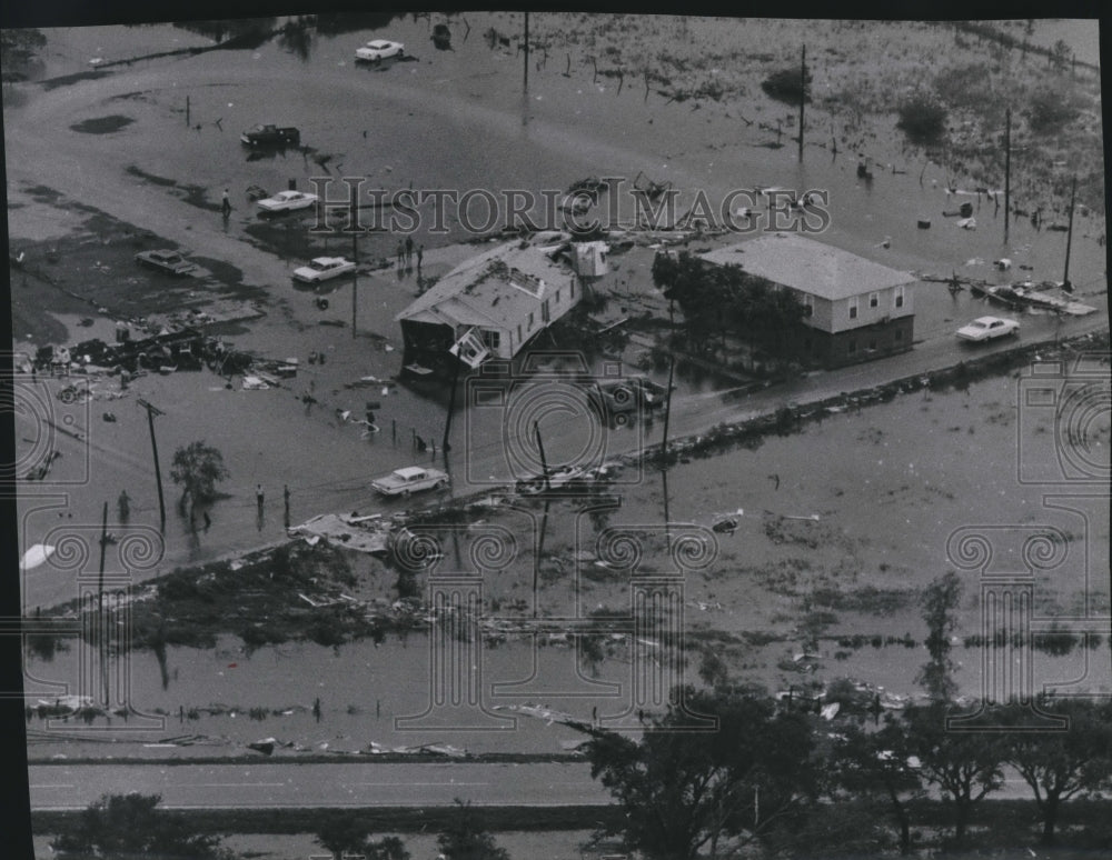 1962 Press Photo Damage Caused by Tornado in Cameron, Louisiana - hca15239-Historic Images