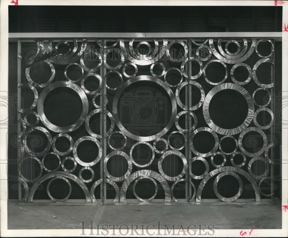 1968 Press Photo Artwork by Don Edelman of Cameron Iron Works for Atom Fair - Historic Images