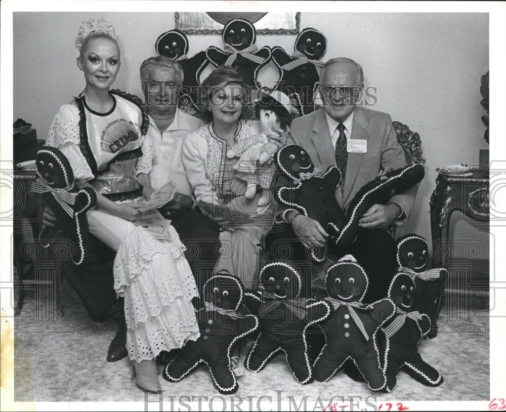 1982 Members of C.R.I.M.E Organization & Handmade Gingerbread Men. - Historic Images